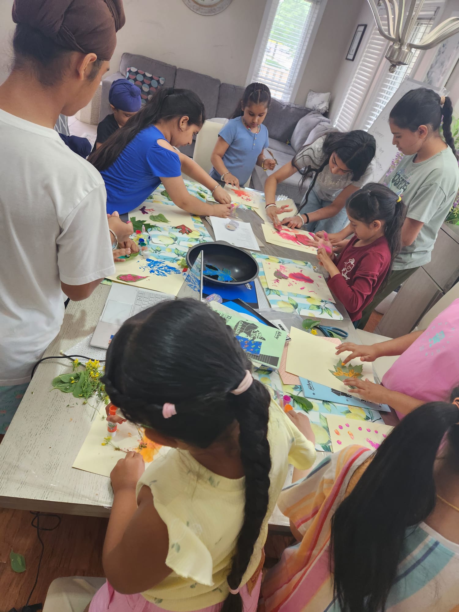 Kids doing creative arts and crafts